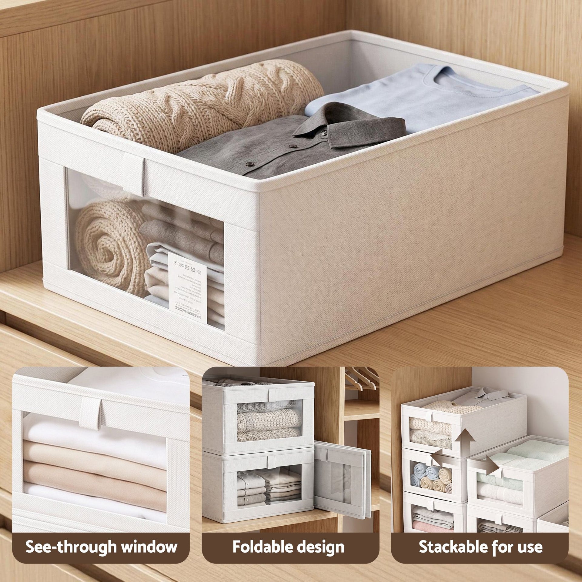 Artiss 6 Pack Linen Closet Organizers and Storage Foldable Clothing Bins Awezingly