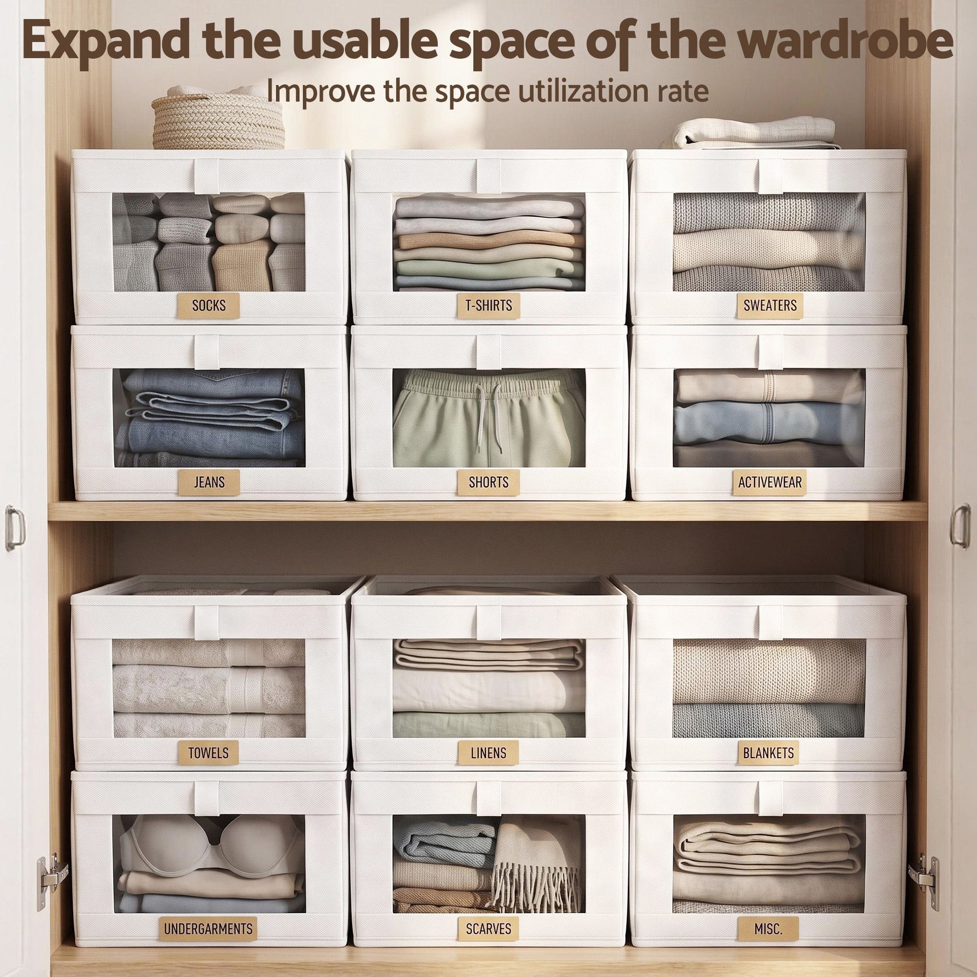 Artiss 6 Pack Linen Closet Organizers and Storage Foldable Clothing Bins Awezingly