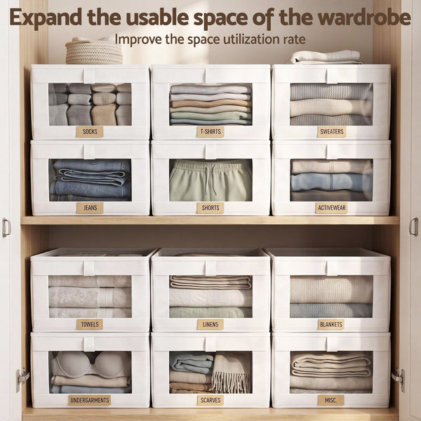 Artiss 6 Pack Linen Closet Organizers and Storage Foldable Clothing Bins Awezingly