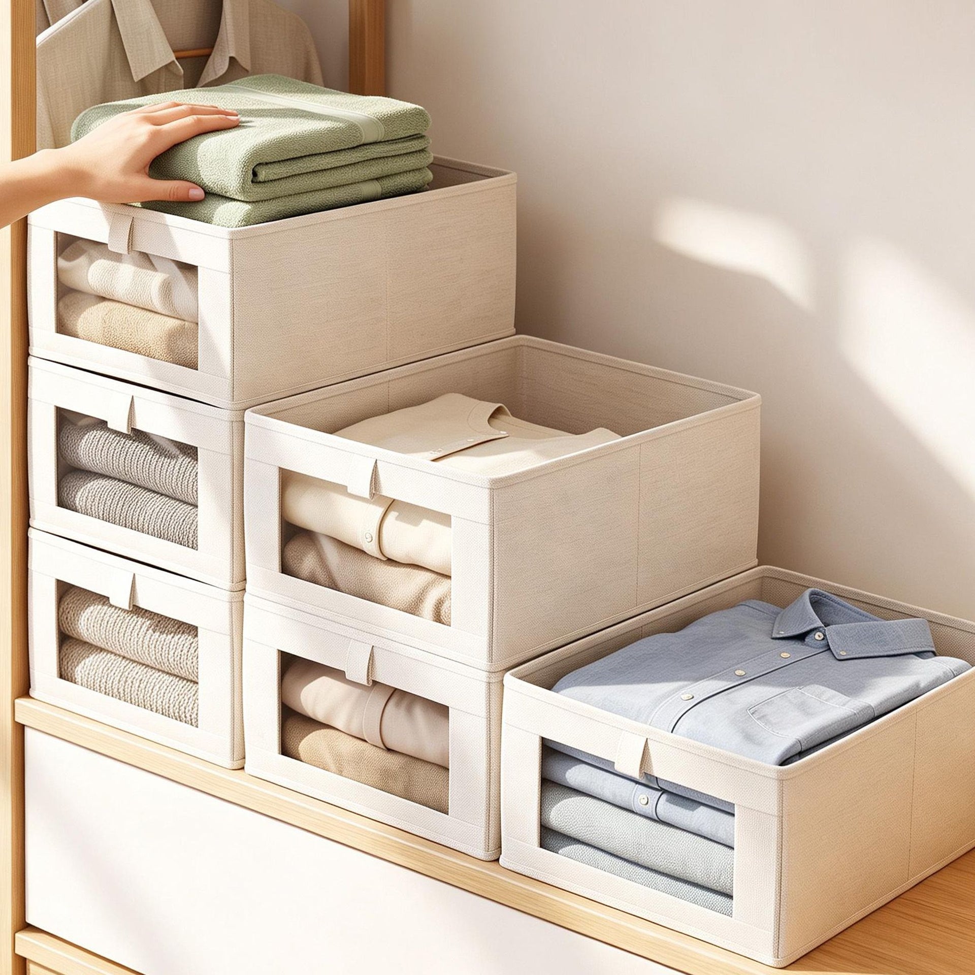 Artiss 6 Pack Linen Closet Organizers and Storage Foldable Clothing Bins Awezingly