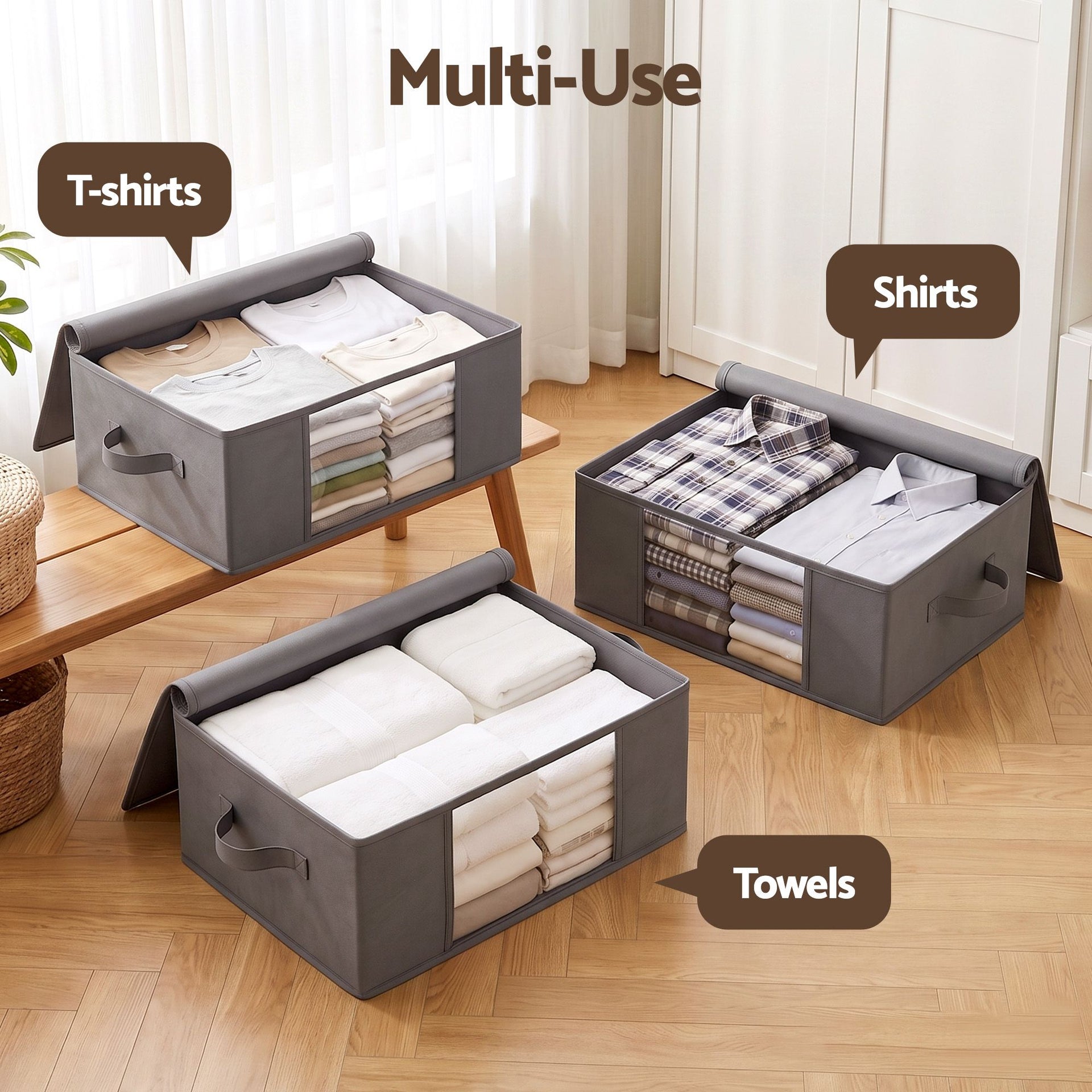 Artiss 6 Packs Clothes Storage Bags 35L Foldable Closet Organizer Storage Bins Awezingly
