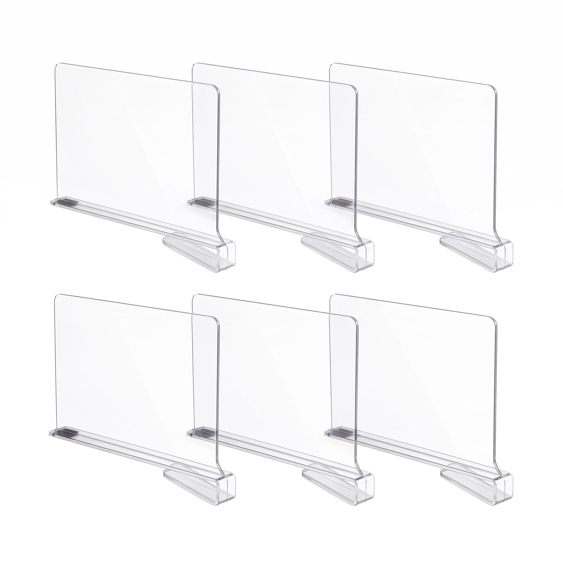 Artiss 6 Pack Closet Organizers and Storage Clear Shelf Dividers Artiss