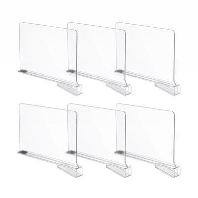 Artiss 6 Pack Closet Organizers and Storage Clear Shelf Dividers