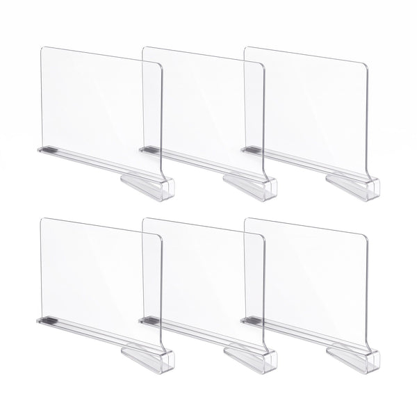 Artiss 6 Pack Closet Organizers and Storage Clear Shelf Dividers Artiss