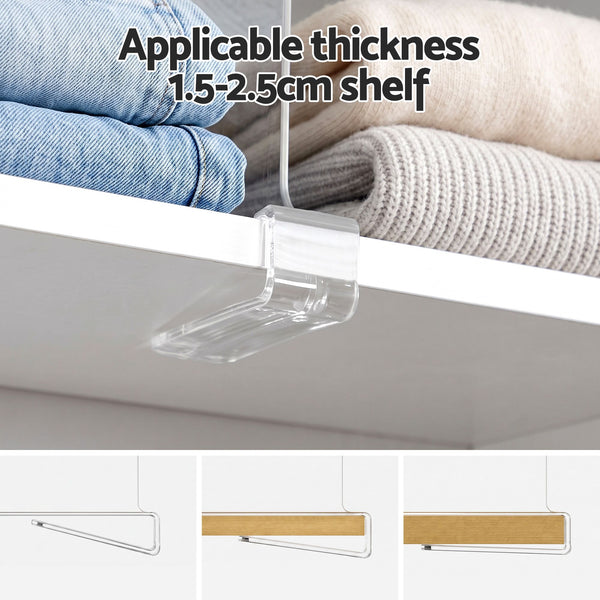 Artiss 6 Pack Closet Organizers and Storage Clear Shelf Dividers Artiss