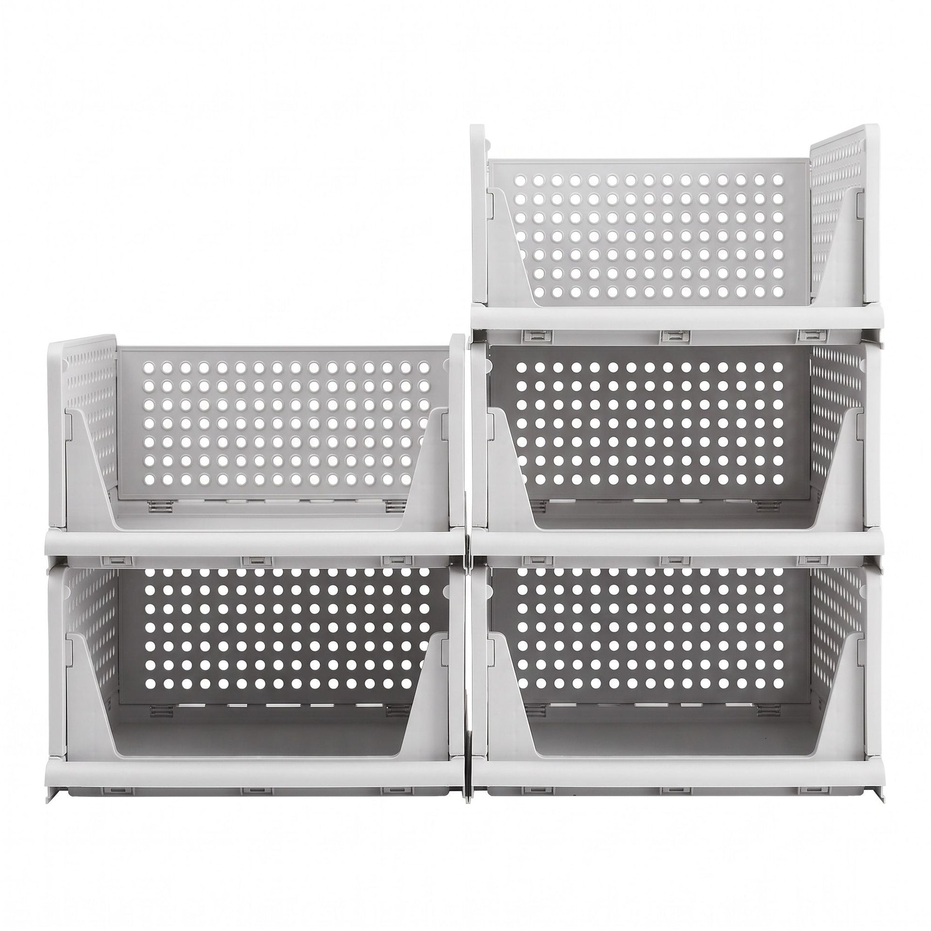 Artiss 5 Pack Stackable Plastic Storage Foldable Closet Organizers Awezingly