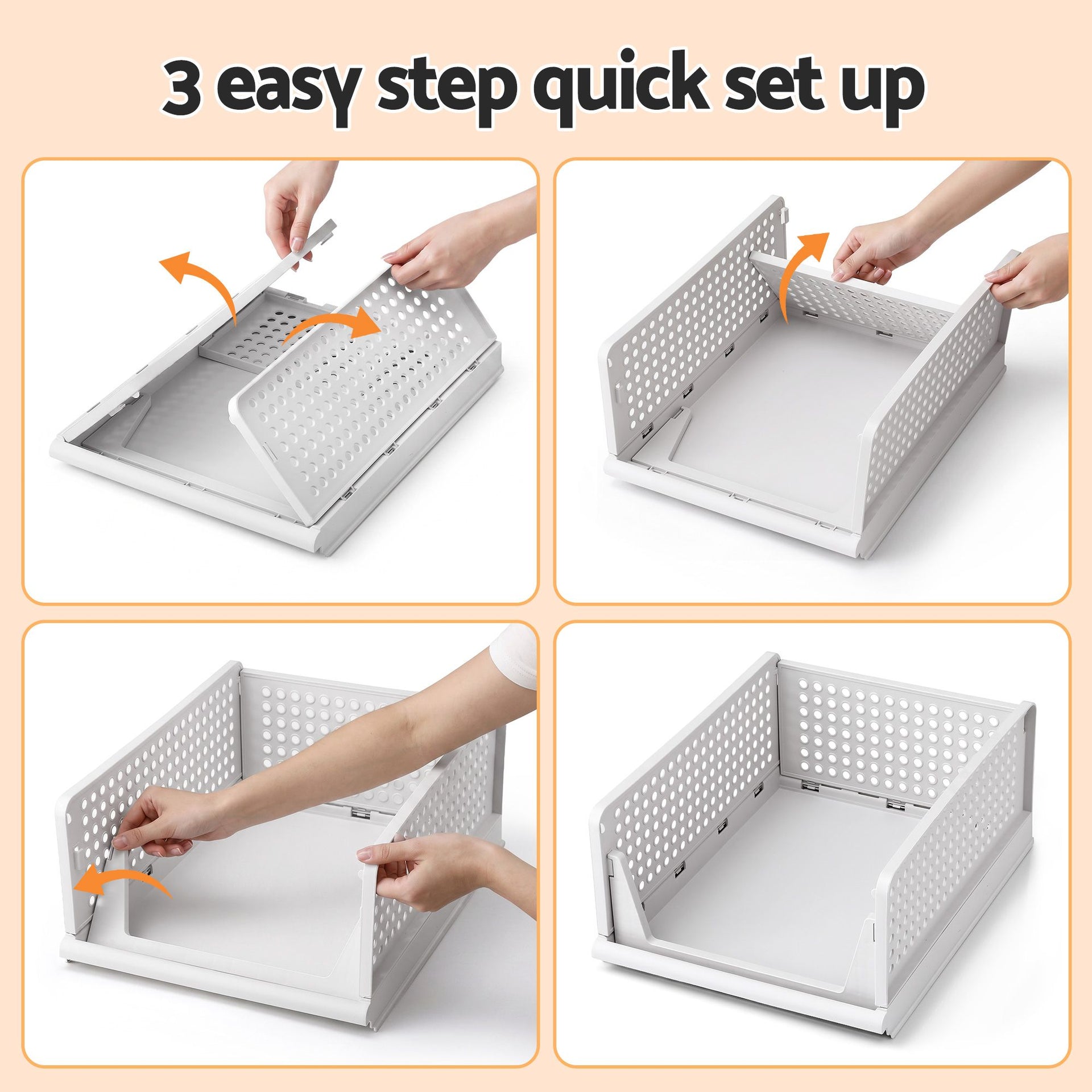 Artiss 5 Pack Stackable Plastic Storage Foldable Closet Organizers Awezingly