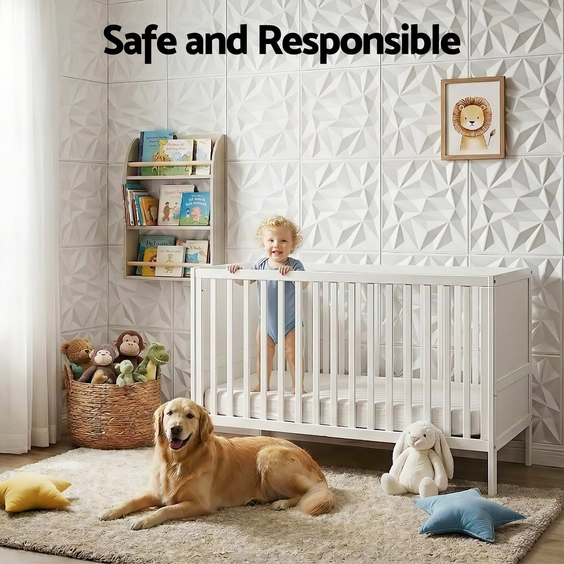 Artiss 3D Wall Panels Diamond PVC Decorative Panels 50x50cm Set of 15 Feature Wall Awezingly