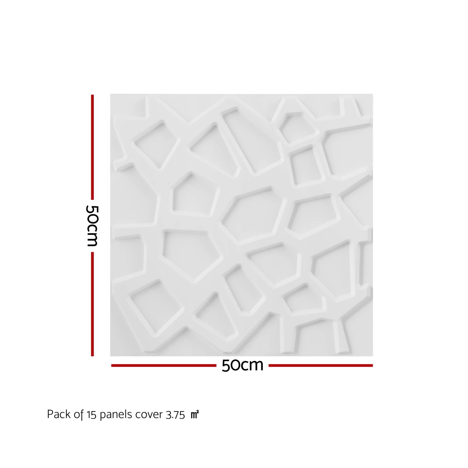 Artiss 3D Wall Panels PVC Decorative Panels 50x50cm Set of 15 Feature Wall Poly Awezingly