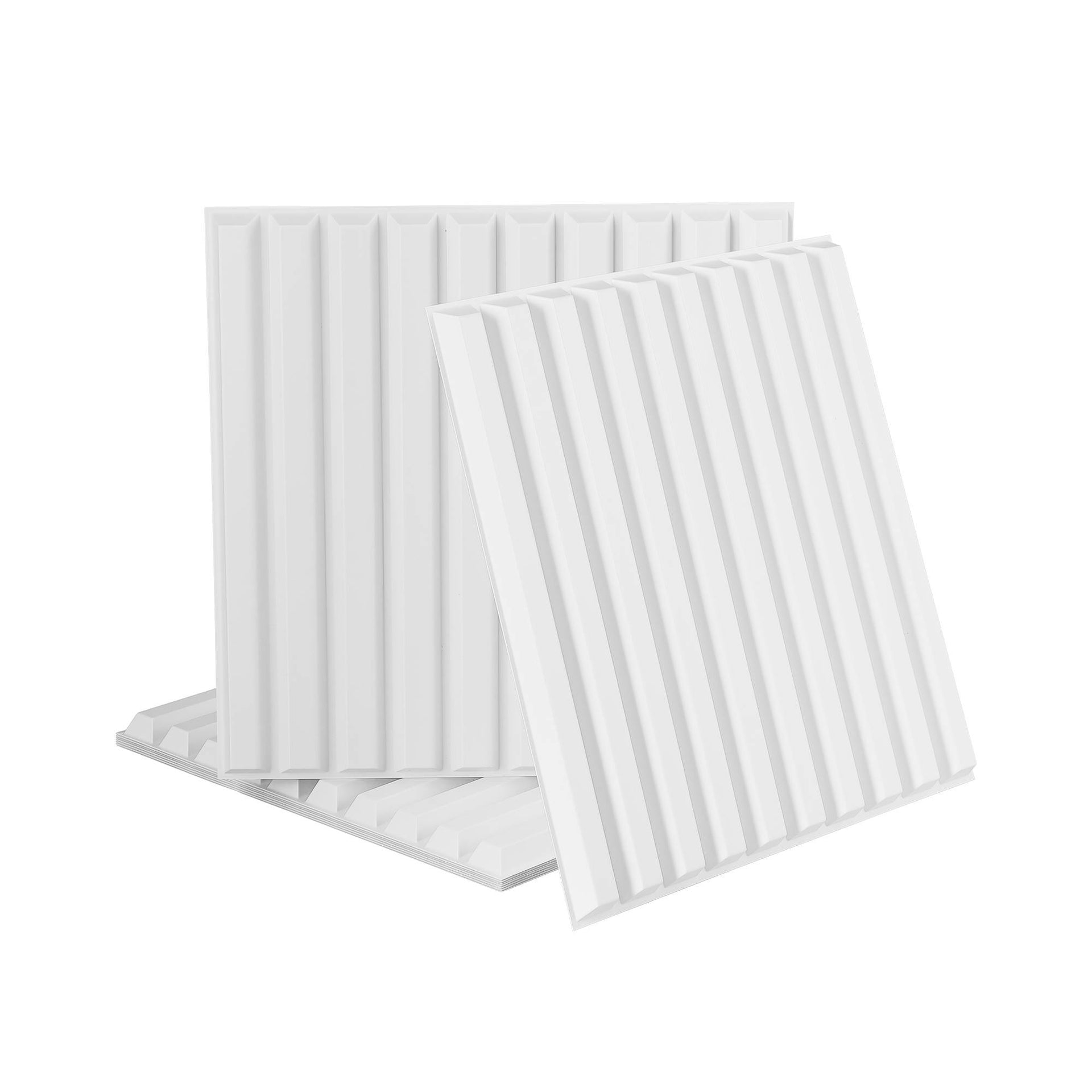 Artiss 3D Wall Panels Vertical PVC Decorative Panels 50x50cm Set of 15 Feature Wall Vert Awezingly