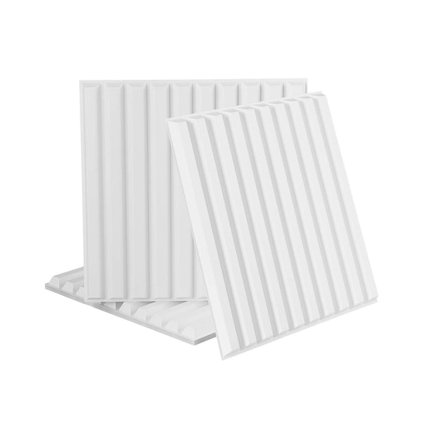 Artiss 3D Wall Panels Vertical PVC Decorative Panels 50x50cm Set of 15 Feature Wall Vert Awezingly