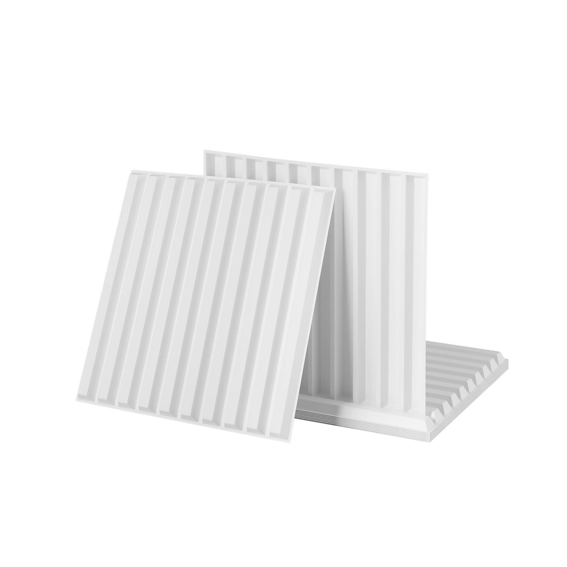 Artiss 3D Wall Panels Vertical PVC Decorative Panels 50x50cm Set of 15 Feature Wall Vert Awezingly