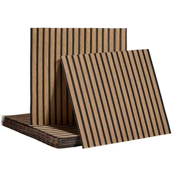 Artiss 10PCS Peel and Stick Wall Panels Tiles 68X68CM Self Adhesive for Home Office Studio Brown Awezingly