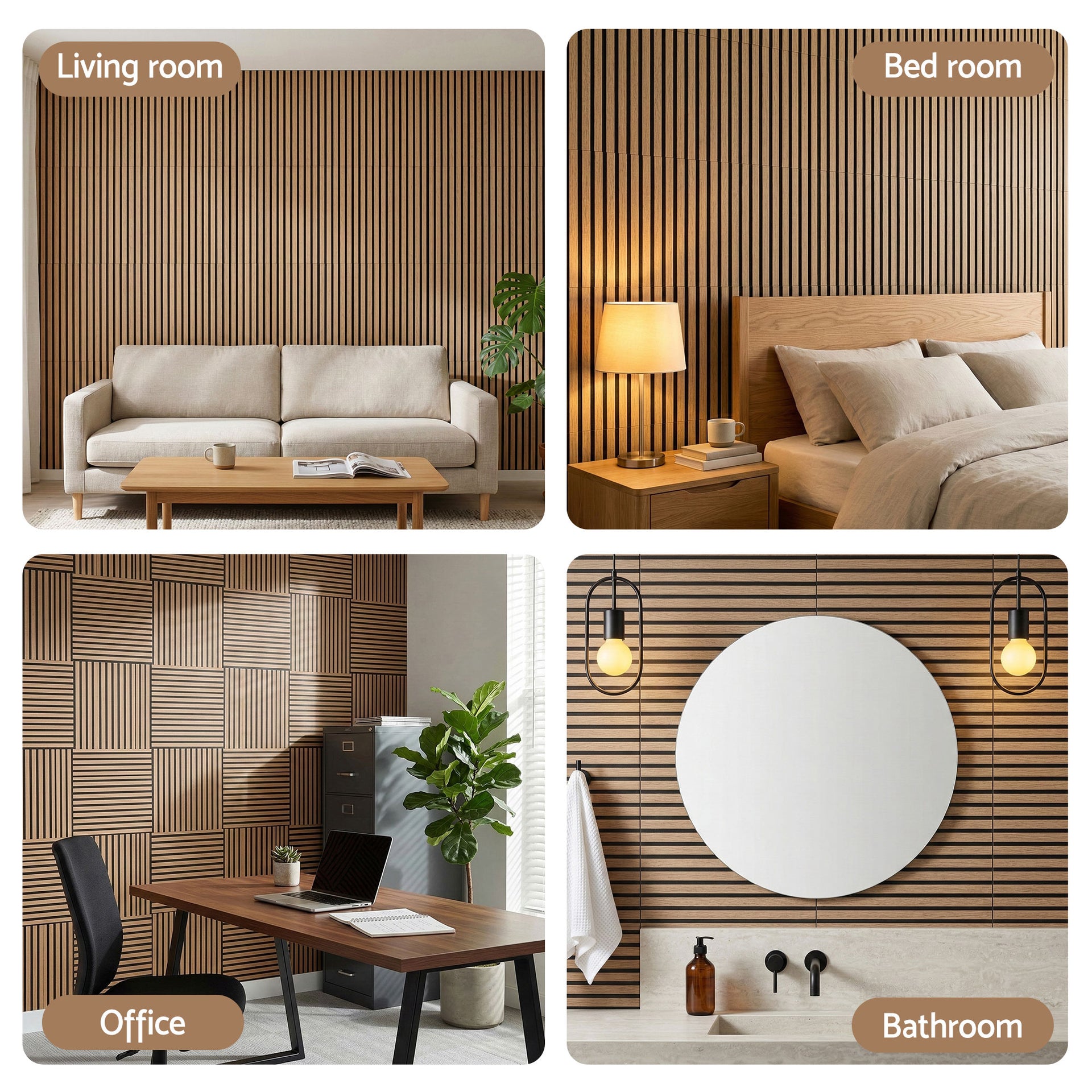 Artiss 10PCS Peel and Stick Wall Panels Tiles 68X68CM Self Adhesive for Home Office Studio Brown Awezingly
