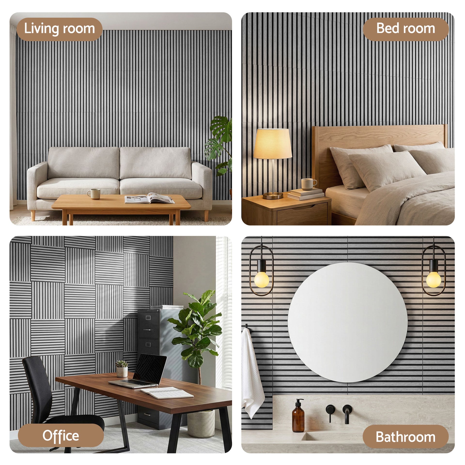 Artiss 10PCS Peel and Stick Wall Panels Tiles 68X68CM Self Adhesive for Home Office Studio Grey Awezingly