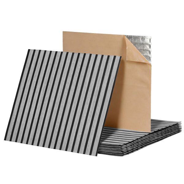 Artiss 10PCS Peel and Stick Wall Panels Tiles 68X68CM Self Adhesive for Home Office Studio Grey Awezingly