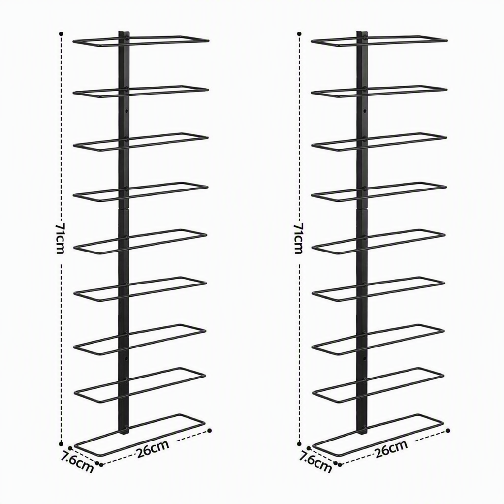 Artiss Wall Mounted Wine Rack Holder Black Metal - Set of 2 (18-Bottle Capacity) Awezingly