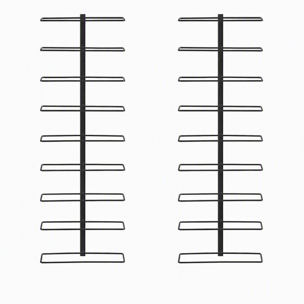 Artiss Wall Mounted Wine Rack Holder Black Metal - Set of 2 (18-Bottle Capacity) Awezingly