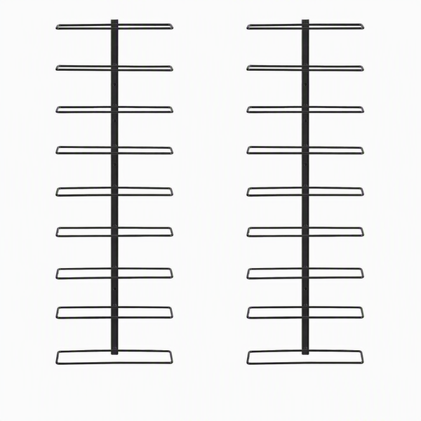 Artiss Wall Mounted Wine Rack Holder Black Metal - Set of 2 (18-Bottle Capacity) Awezingly