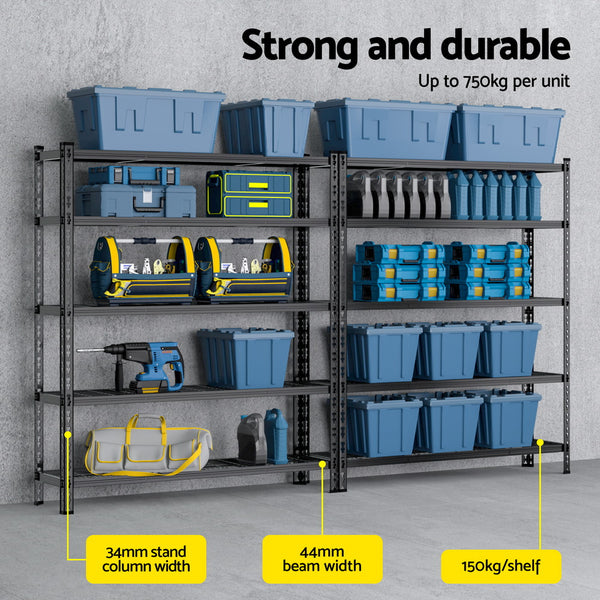 1.8MX2.4M Giantz Garage Shelving Warehouse Rack Awezingly