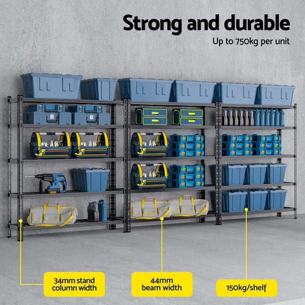 3 x 1.8M Giantz Garage Shelving Warehouse Rack Awezingly