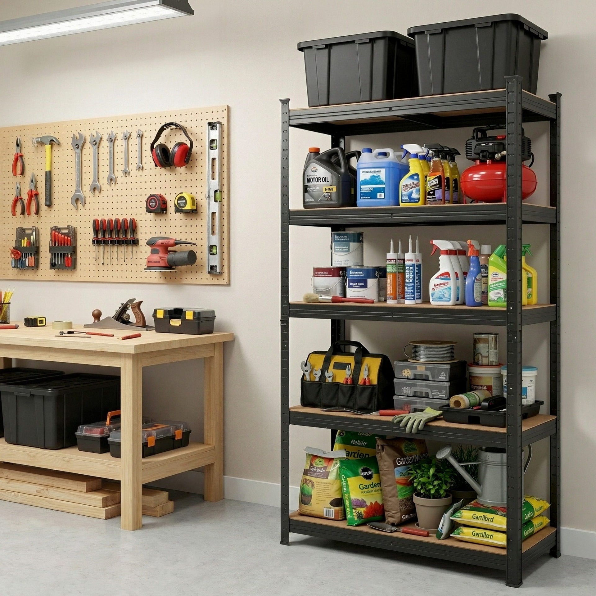 Giantz Garage Shelving 1.6X0.8m Warehouse Shelves Storage Rack Pallet Racking Black Awezingly