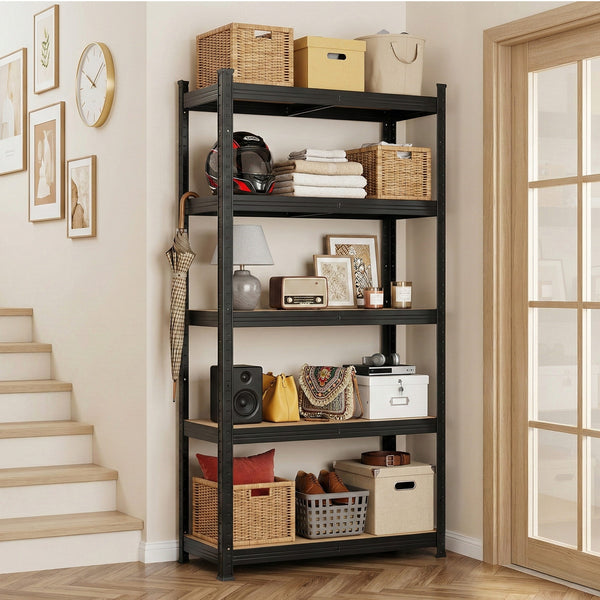 Giantz Garage Shelving 1.6X0.8m Warehouse Shelves Storage Rack Pallet Racking Black Awezingly