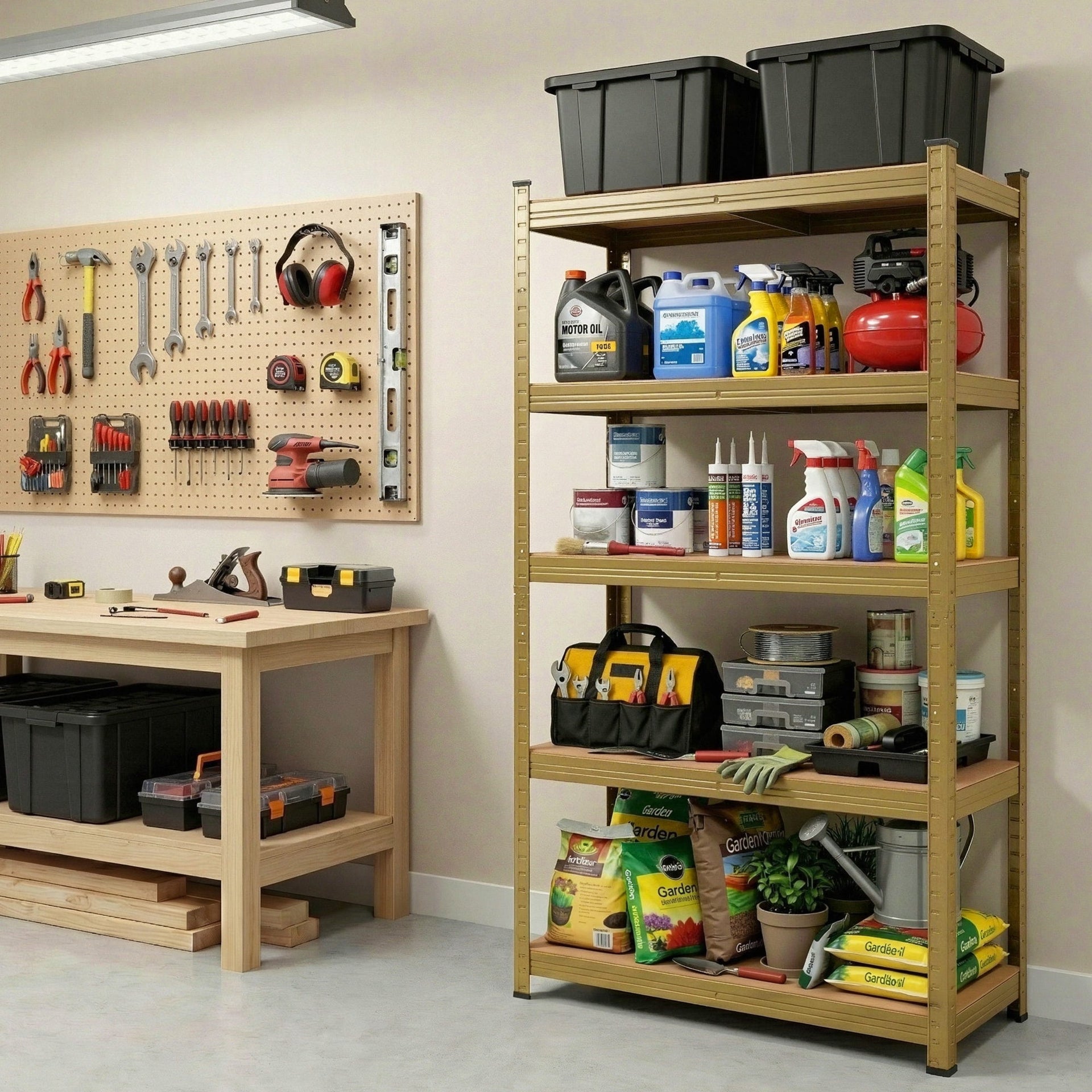 Giantz Garage Shelving 1.6X0.8m Warehouse Shelves Storage Rack Pallet Racking Yellow Awezingly