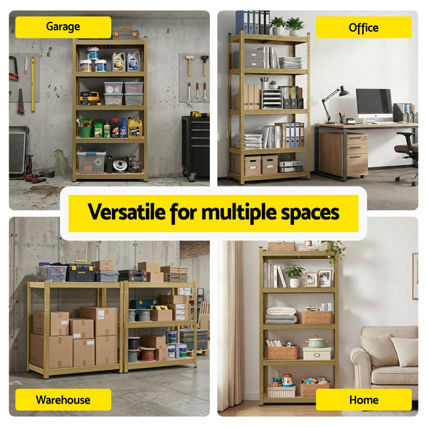 Giantz Garage Shelving 1.6X0.8m Warehouse Shelves Storage Rack Pallet Racking Yellow Awezingly