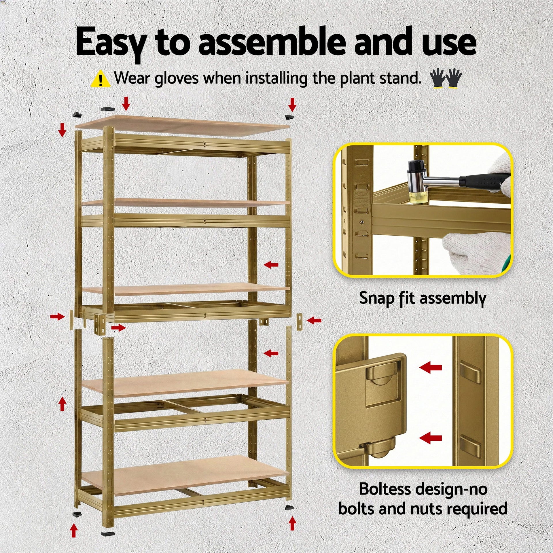Giantz Garage Shelving 1.6X0.8m Warehouse Shelves Storage Rack Pallet Racking Yellow Awezingly