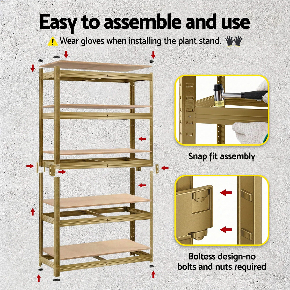 Giantz 2-Rack Garage Shelving 1.6X0.8m MDF Warehouse Shelves Storage Rack Yellow Awezingly