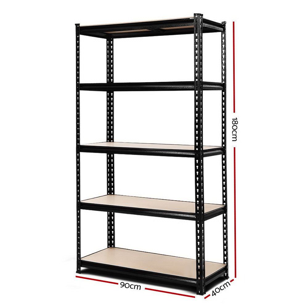 Giantz 1.8M Garage Shelving Warehouse Rack Pallet Racking Storage Shelve Black Giantz