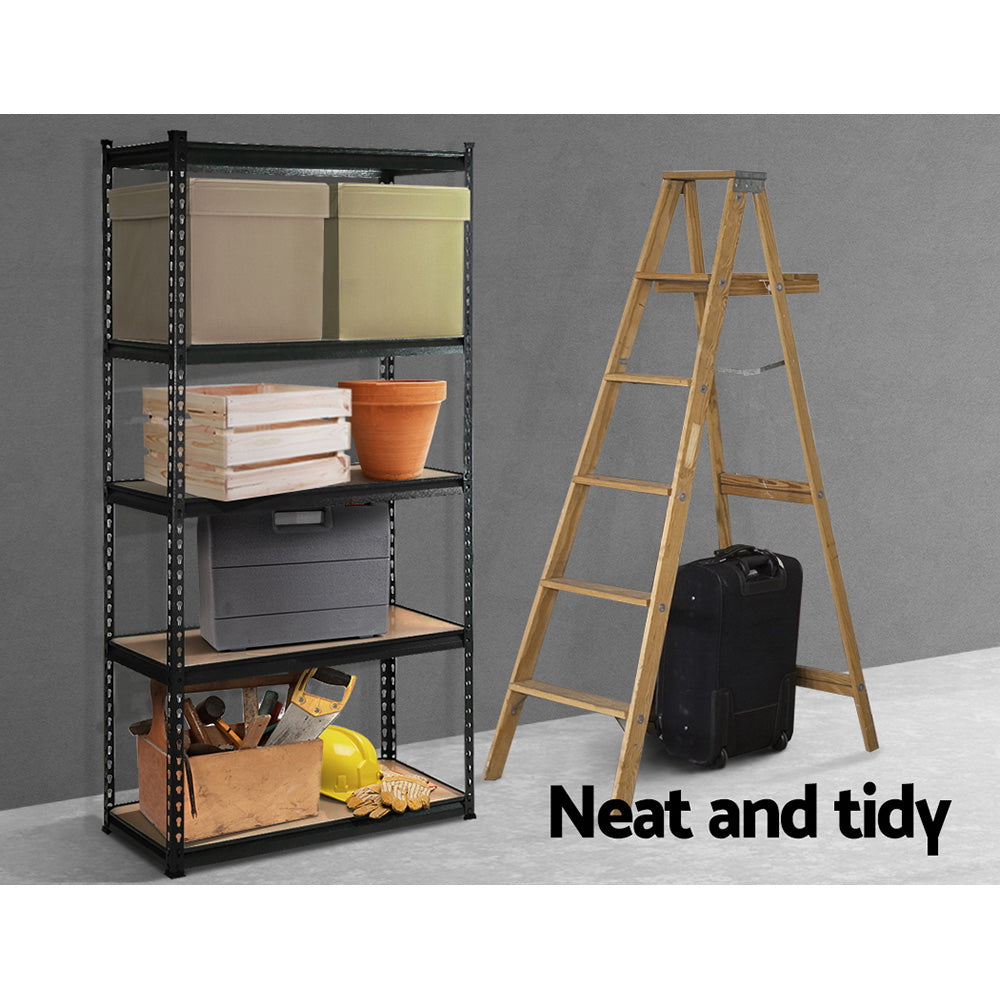 Giantz 1.8M Garage Shelving Warehouse Rack Pallet Racking Storage Shelve Black Giantz