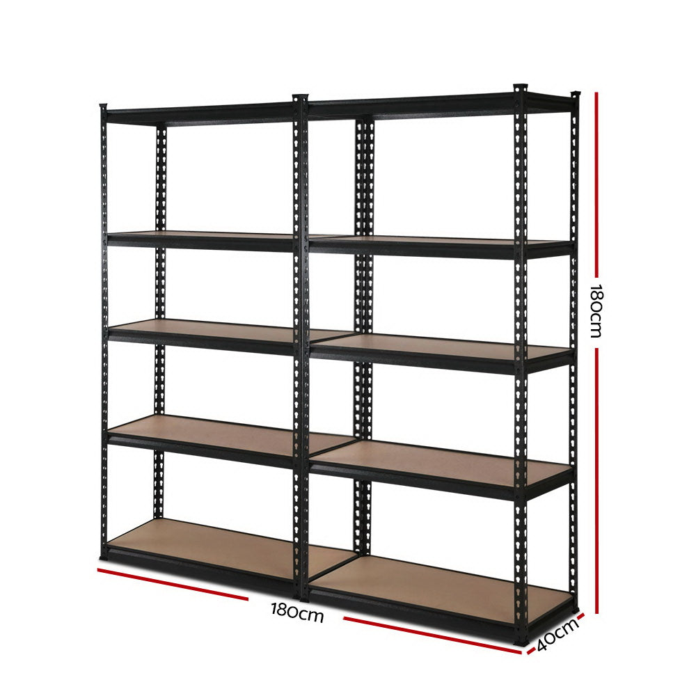 Giantz 2x1.8M Garage Shelving Warehouse Rack Pallet Racking Storage Shelve Black Giantz