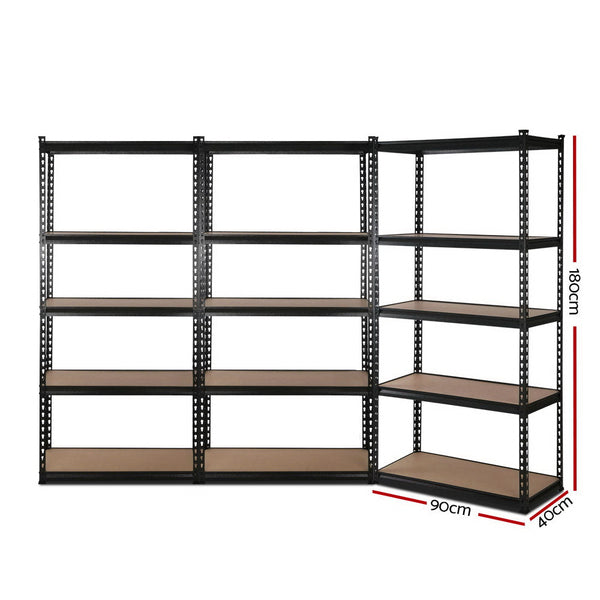 Giantz 3x1.8M Garage Shelving Warehouse Rack Pallet Racking Storage Shelve Black Giantz