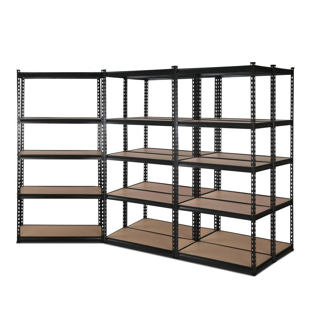 Giantz 5x1.8M Garage Shelving Warehouse Rack Pallet Racking Storage Shelve Black Giantz