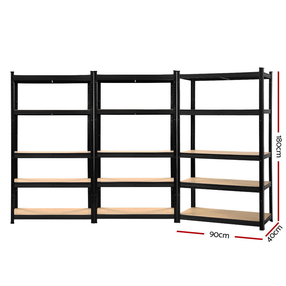 Giantz 3x1.8M Garage Shelving Warehouse Rack Pallet Racking Storage Shelf Black Giantz