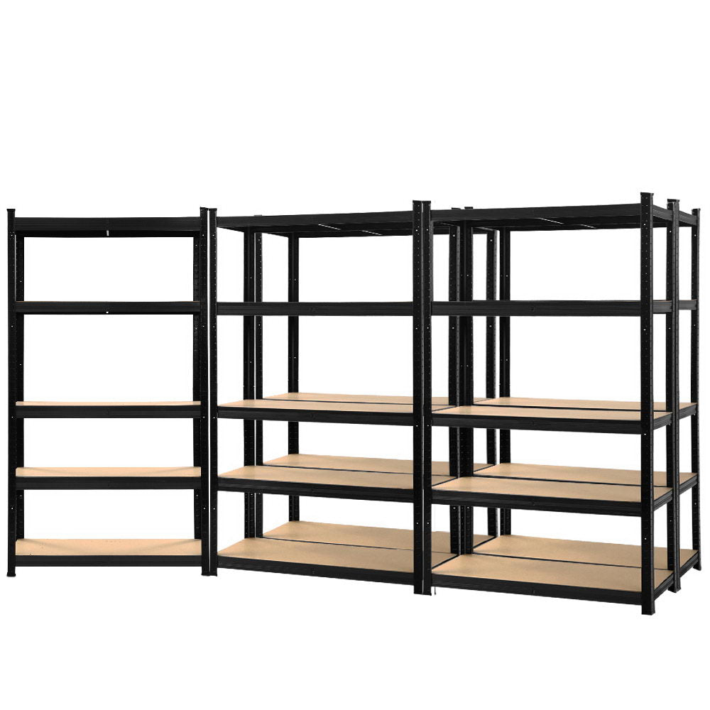 Giantz 5x1.8M Garage Shelving Warehouse Rack Pallet Racking Storage Shelf Black Giantz