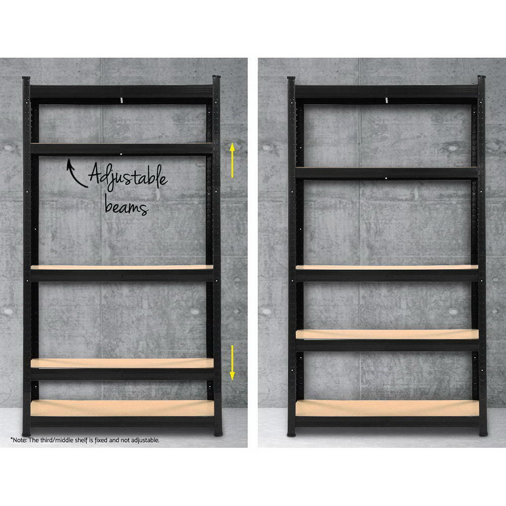 Giantz 5x1.8M Garage Shelving Warehouse Rack Pallet Racking Storage Shelf Black Giantz