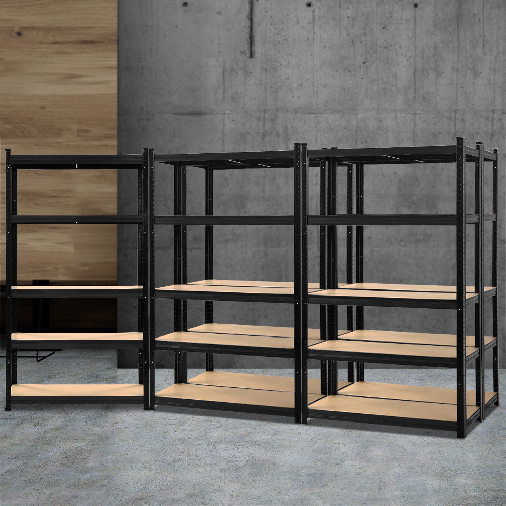 Giantz 5x1.8M Garage Shelving Warehouse Rack Pallet Racking Storage Shelf Black Giantz