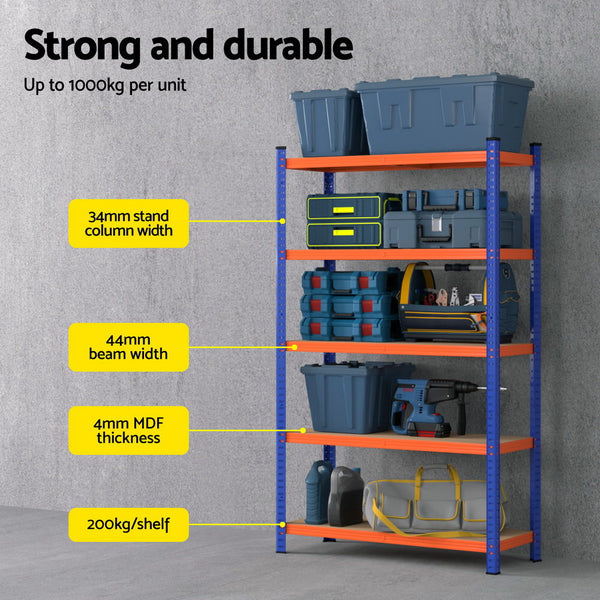 2 x 1.8M Giantz Garage Shelving Warehouse Rack Awezingly