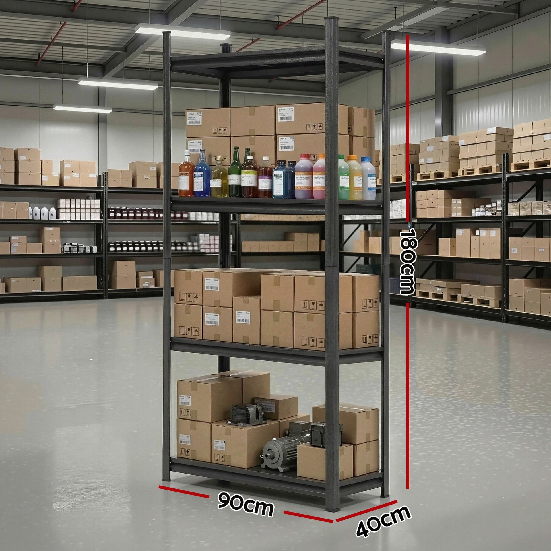 Giantz Garage Shelving 1.8X0.9m Warehouse Rack Storage Shelves Workshop Racks Steel Awezingly