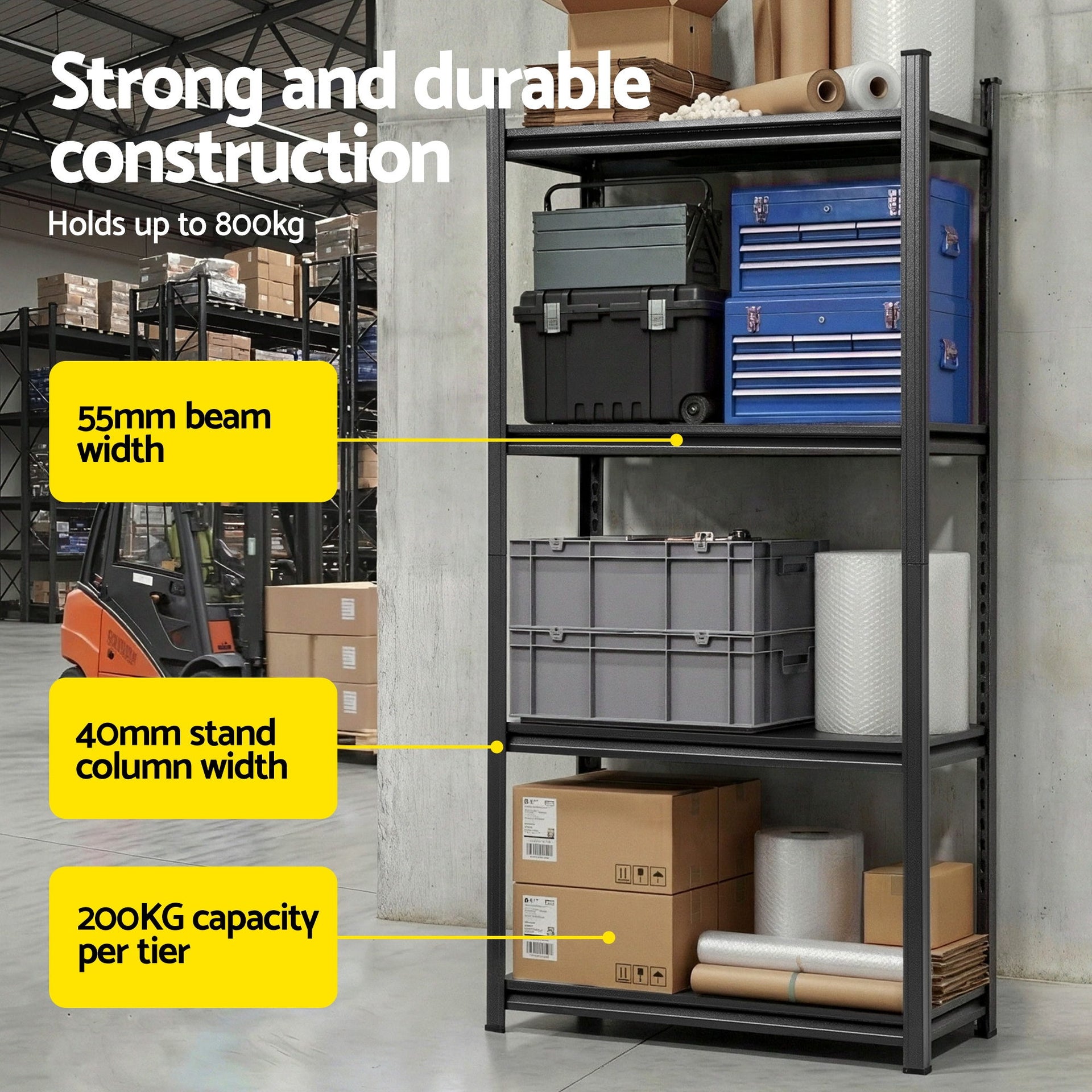 Giantz Garage Shelving 1.8X0.9m Warehouse Rack Storage Shelves Workshop Racks Steel Awezingly