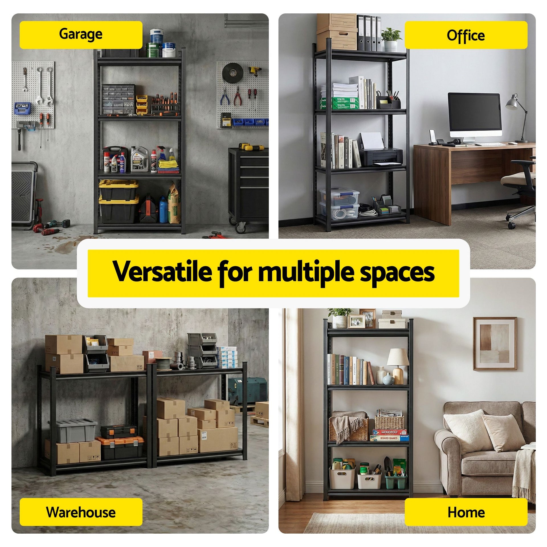 Giantz Garage Shelving 1.8X1.8m Warehouse Rack Storage Shelves Workshop Racks Steel Awezingly