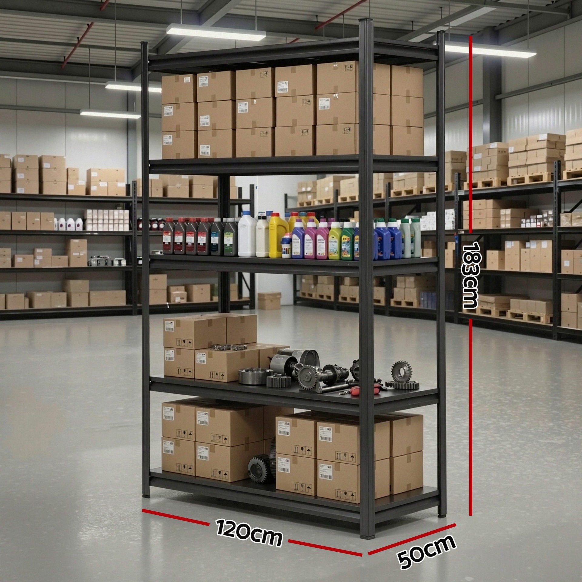 Giantz Garage Shelving 1.8X1.2m Warehouse Rack Storage Shelves Workshop Racks Steel Awezingly