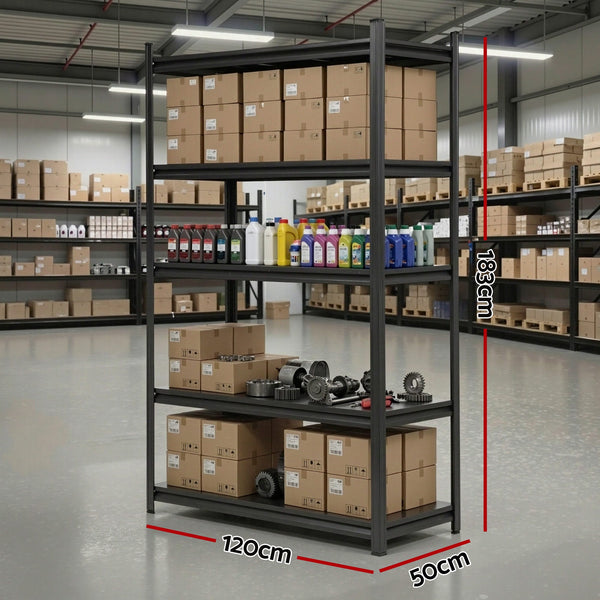 Giantz Garage Shelving 1.8X1.2m Warehouse Rack Storage Shelves Workshop Racks Steel Awezingly