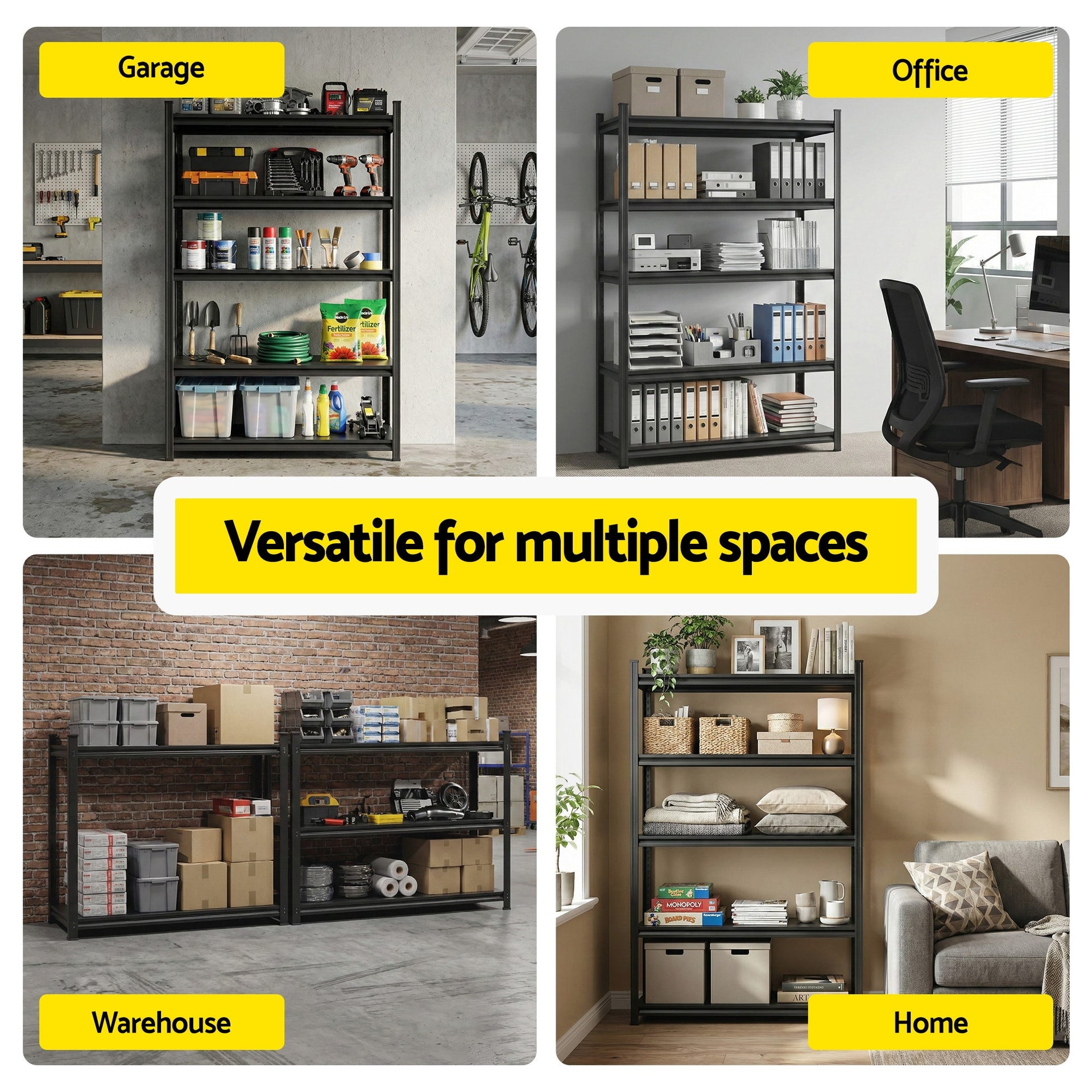 Giantz Garage Shelving 1.8X1.2m Warehouse Rack Storage Shelves Workshop Racks Steel Awezingly