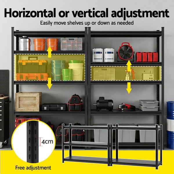 Giantz Garage Shelving 2.4X1.8m Warehouse Rack Storage Shelves Workshop Racks Steel Awezingly