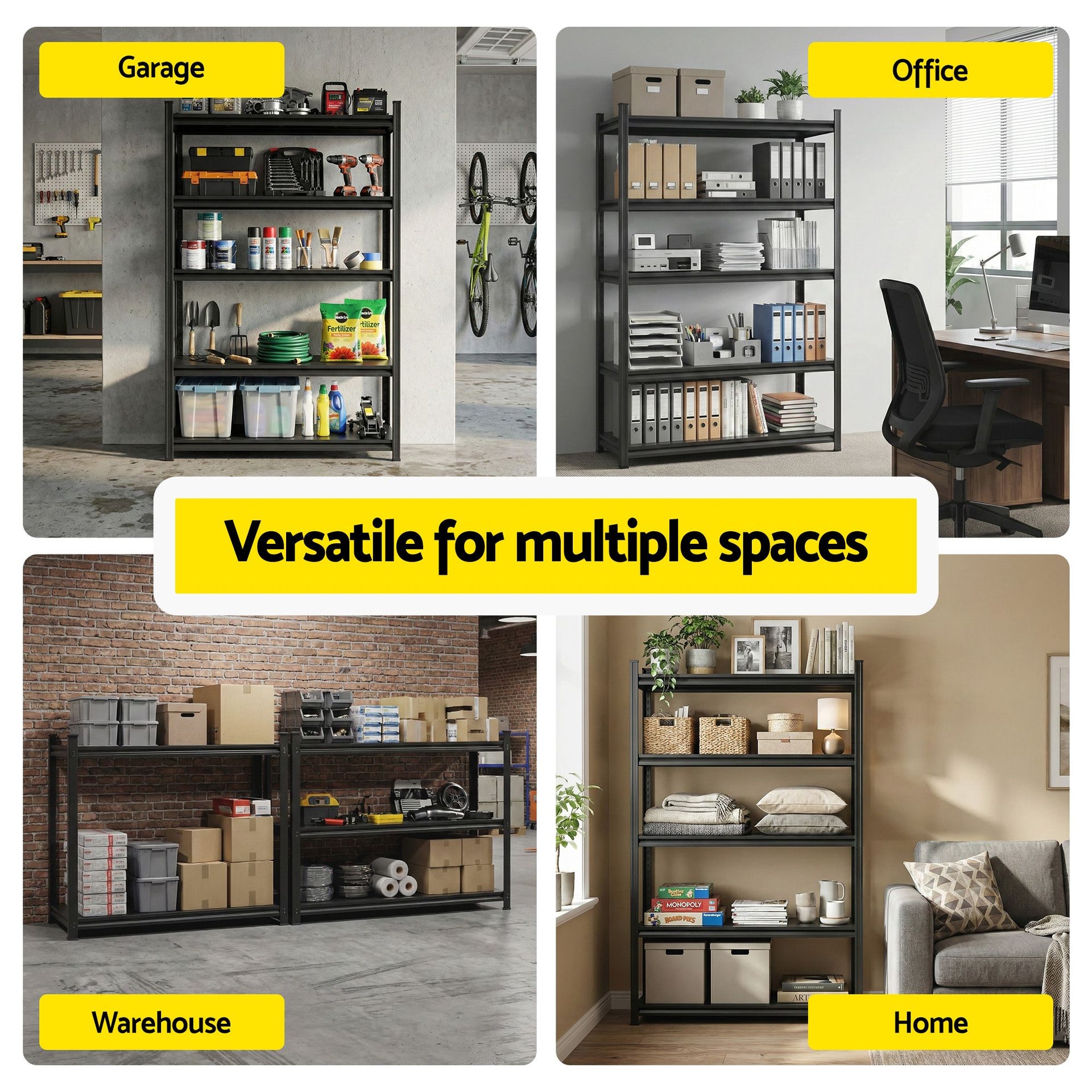 Giantz Garage Shelving 2.4X1.8m Warehouse Rack Storage Shelves Workshop Racks Steel Awezingly