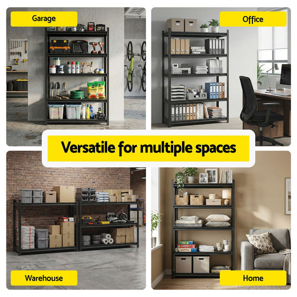 Giantz Garage Shelving 2.4X1.8m Warehouse Rack Storage Shelves Workshop Racks Steel Awezingly